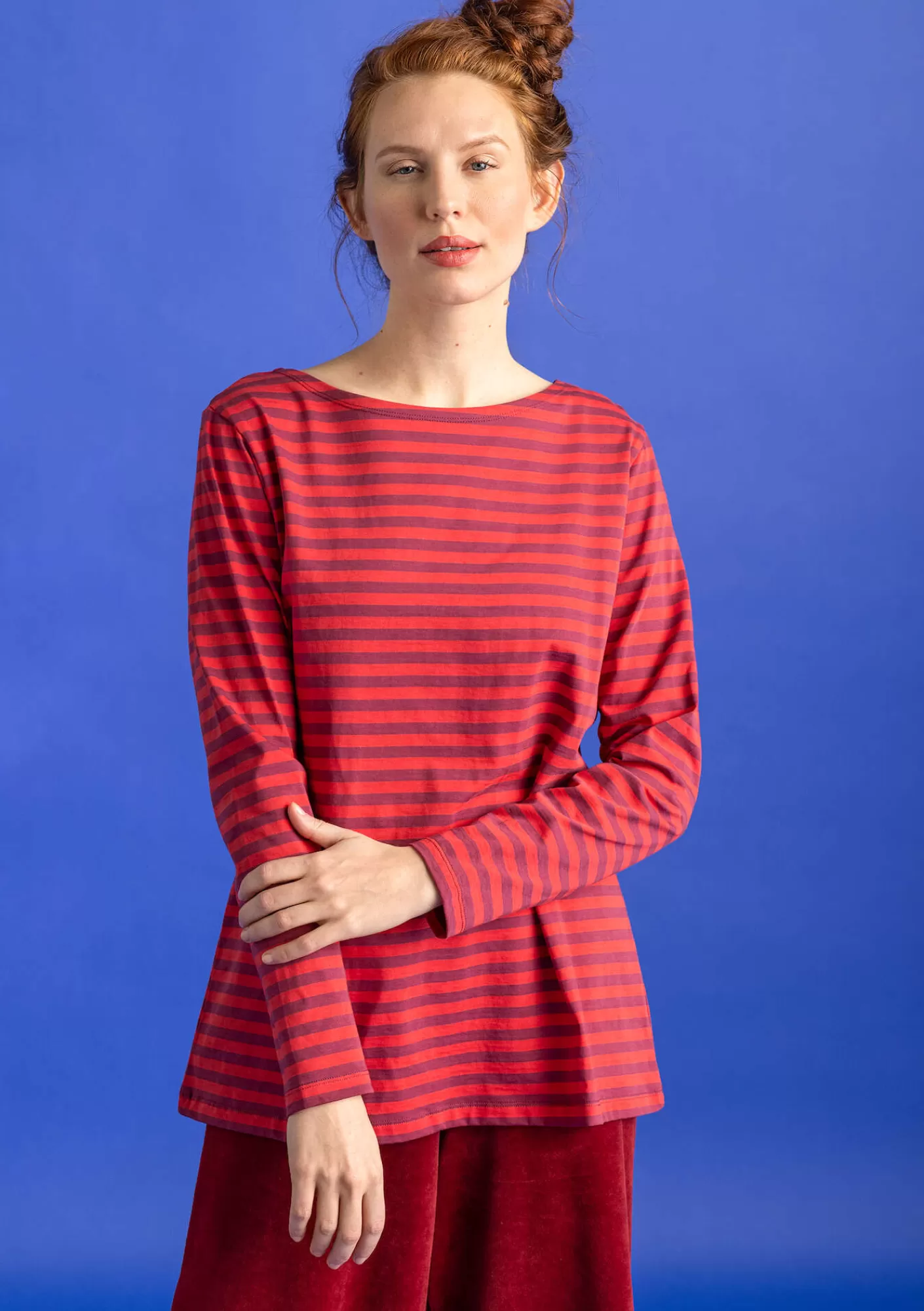 Pullover & Shirts^Gudrun Sjödén Basic-Streifenshirt aus Bio-Baumwolle Purpur-walderdbeere