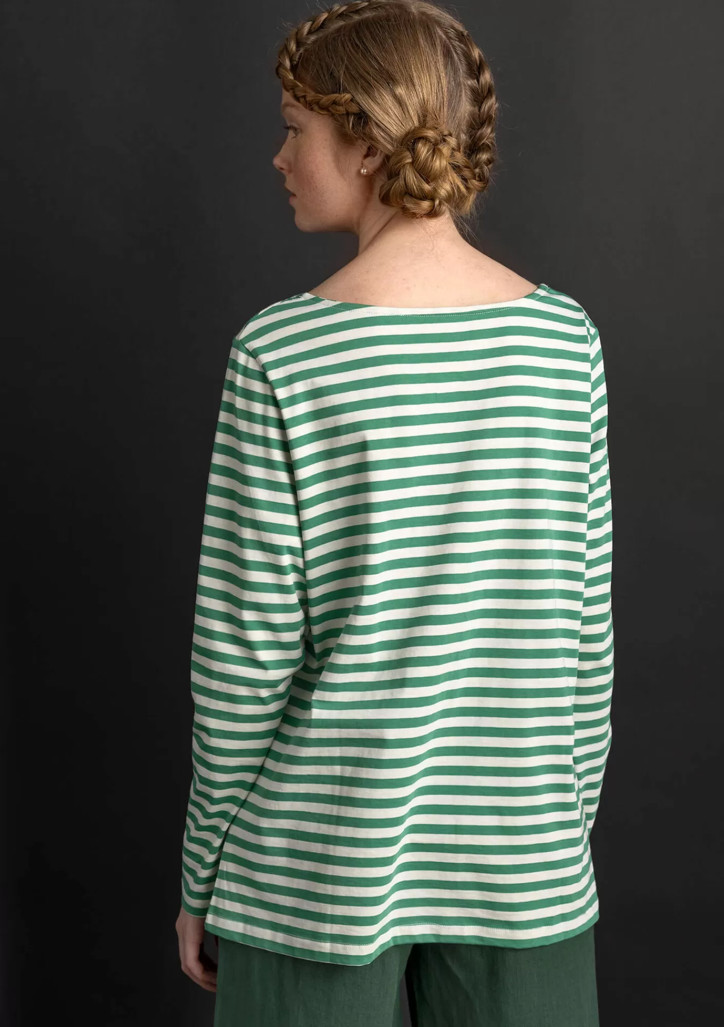 Pullover & Shirts^Gudrun Sjödén Basic-Streifenshirt aus Bio-Baumwolle Malachit-feder