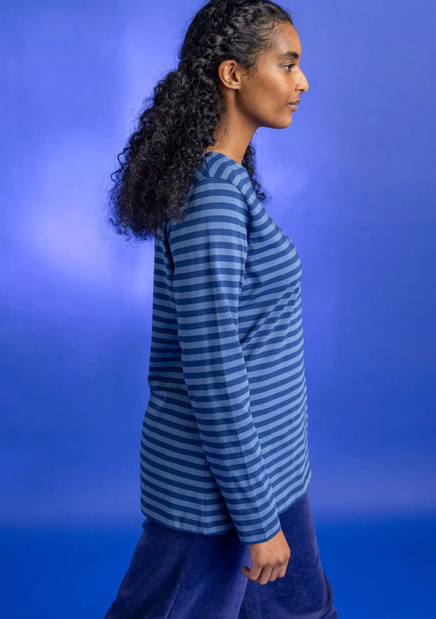 Pullover & Shirts^Gudrun Sjödén Basic-Streifenshirt aus Bio-Baumwolle Indigoblau-leinenblau