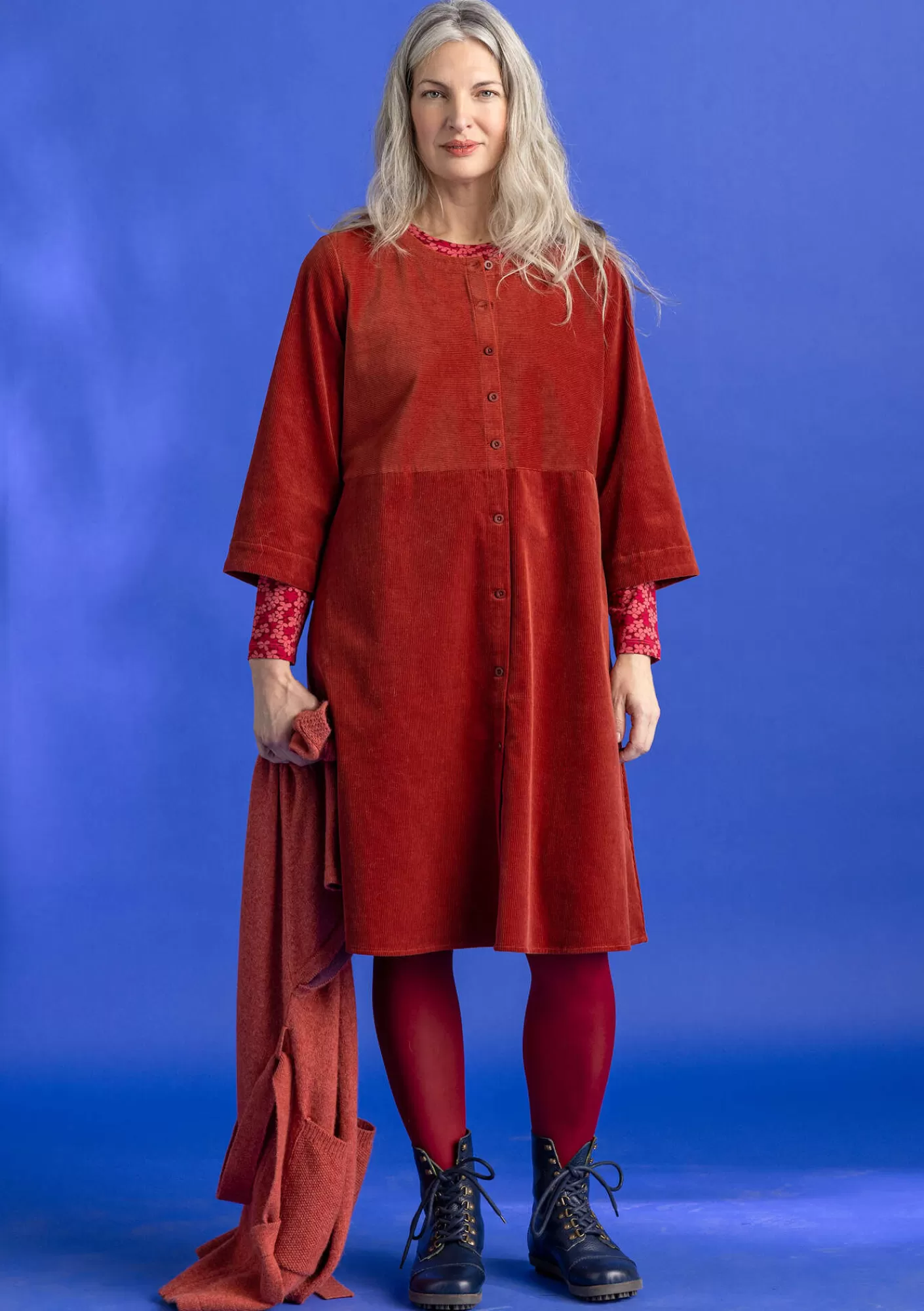 Kleider^Gudrun Sjödén Cordkleid aus Bio-Baumwolle/Elasthan Rost