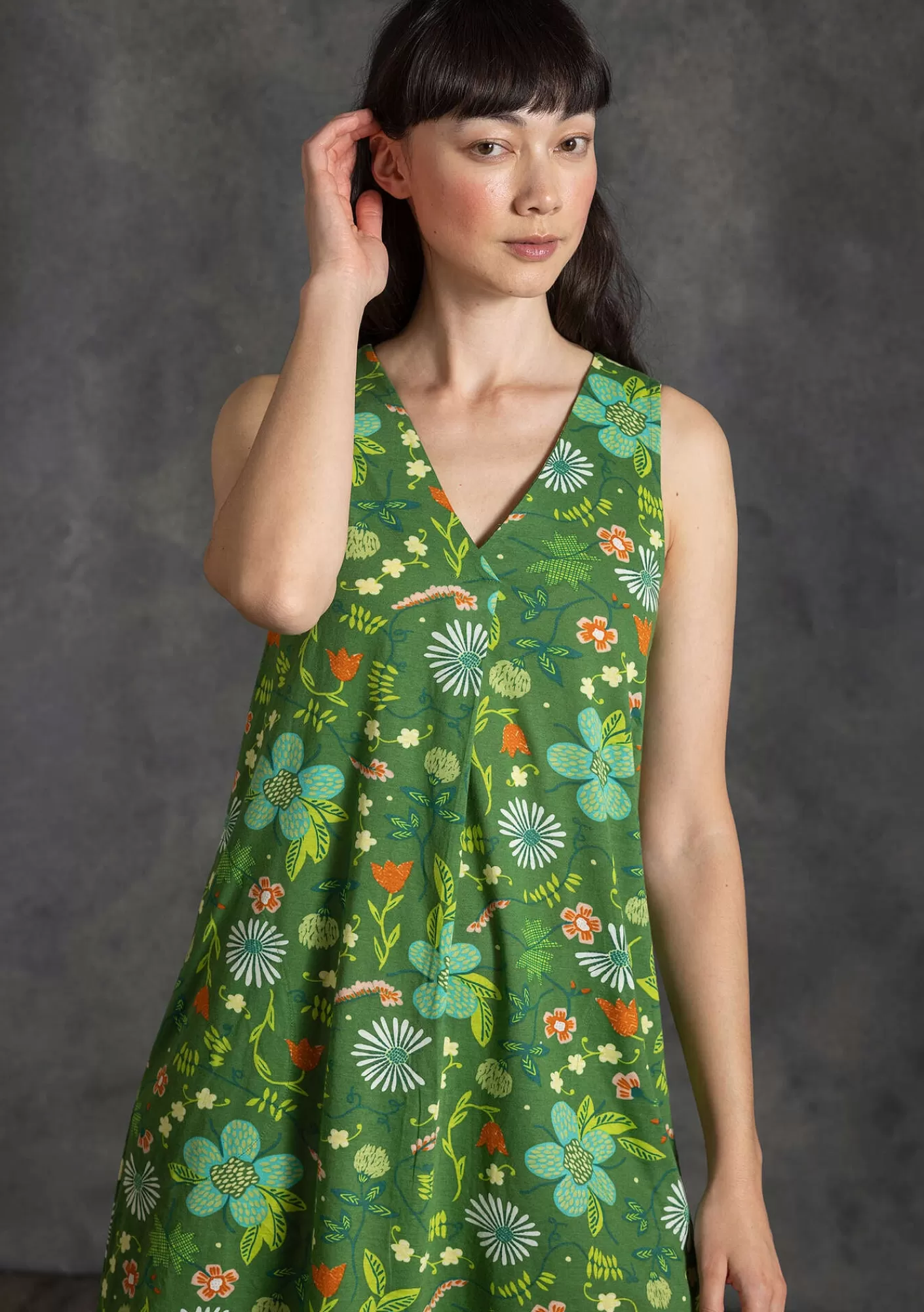 Kleider^Gudrun Sjödén Jerseykleid „Midsommarsol“ aus Bio-Baumwolle Seegras