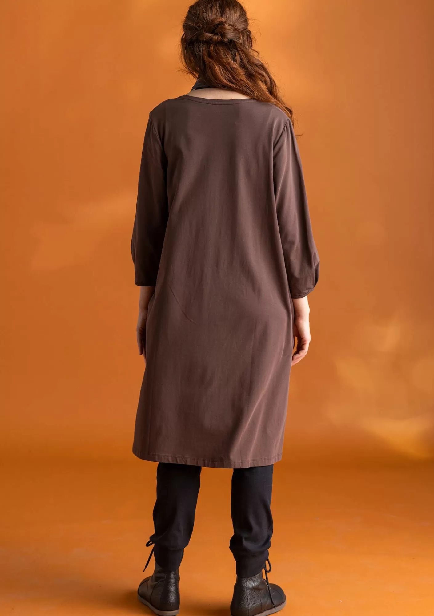 Kleider^Gudrun Sjödén Jerseykleid „Ylva“ aus Bio-Baumwolle/Elasthan Röstkaffee