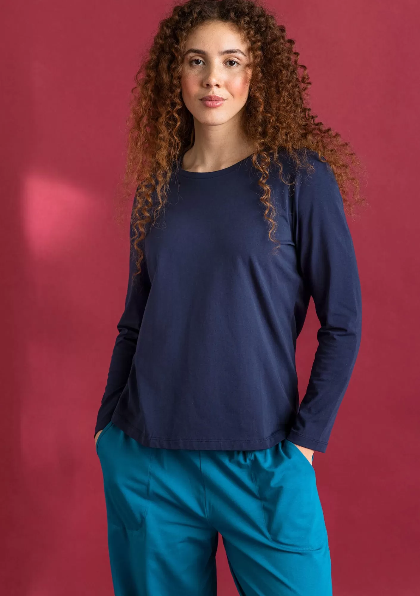 Pullover & Shirts^Gudrun Sjödén Jerseyshirt „Ylva“ aus Bio-Baumwolle/Elasthan Dunkelindigo