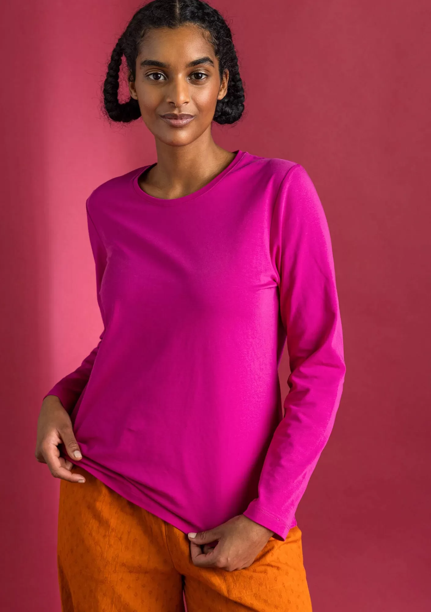 Pullover & Shirts^Gudrun Sjödén Jerseyshirt „Ylva“ aus Bio-Baumwolle/Elasthan Cerise