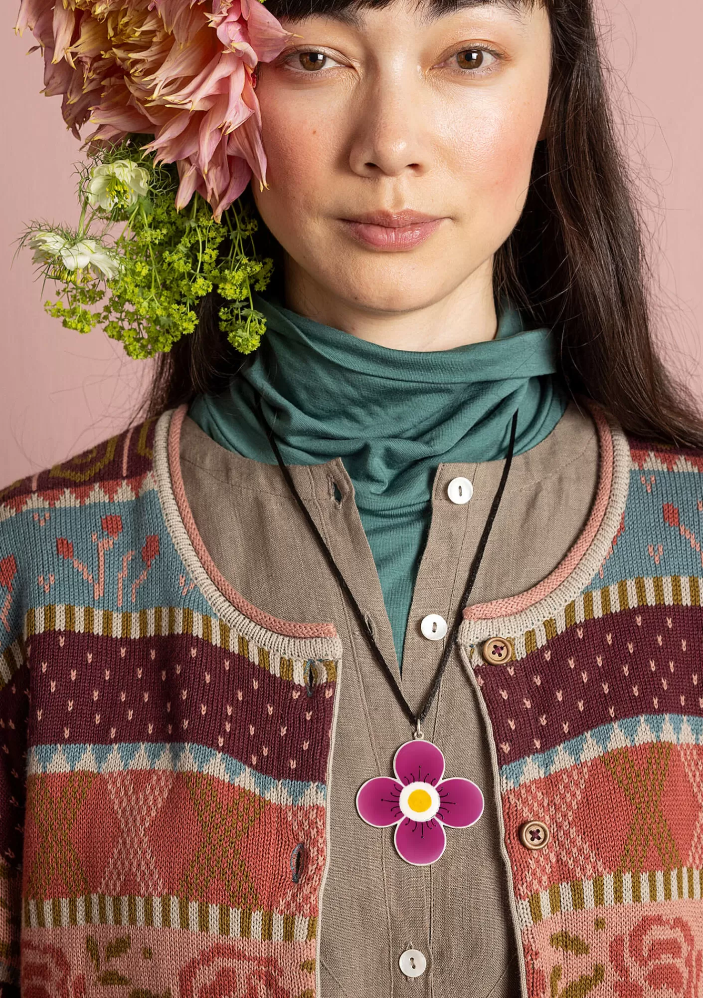 Accessoires | Schmuck^Gudrun Sjödén Kettenanhänger „Ulla“ aus Silber Cerise