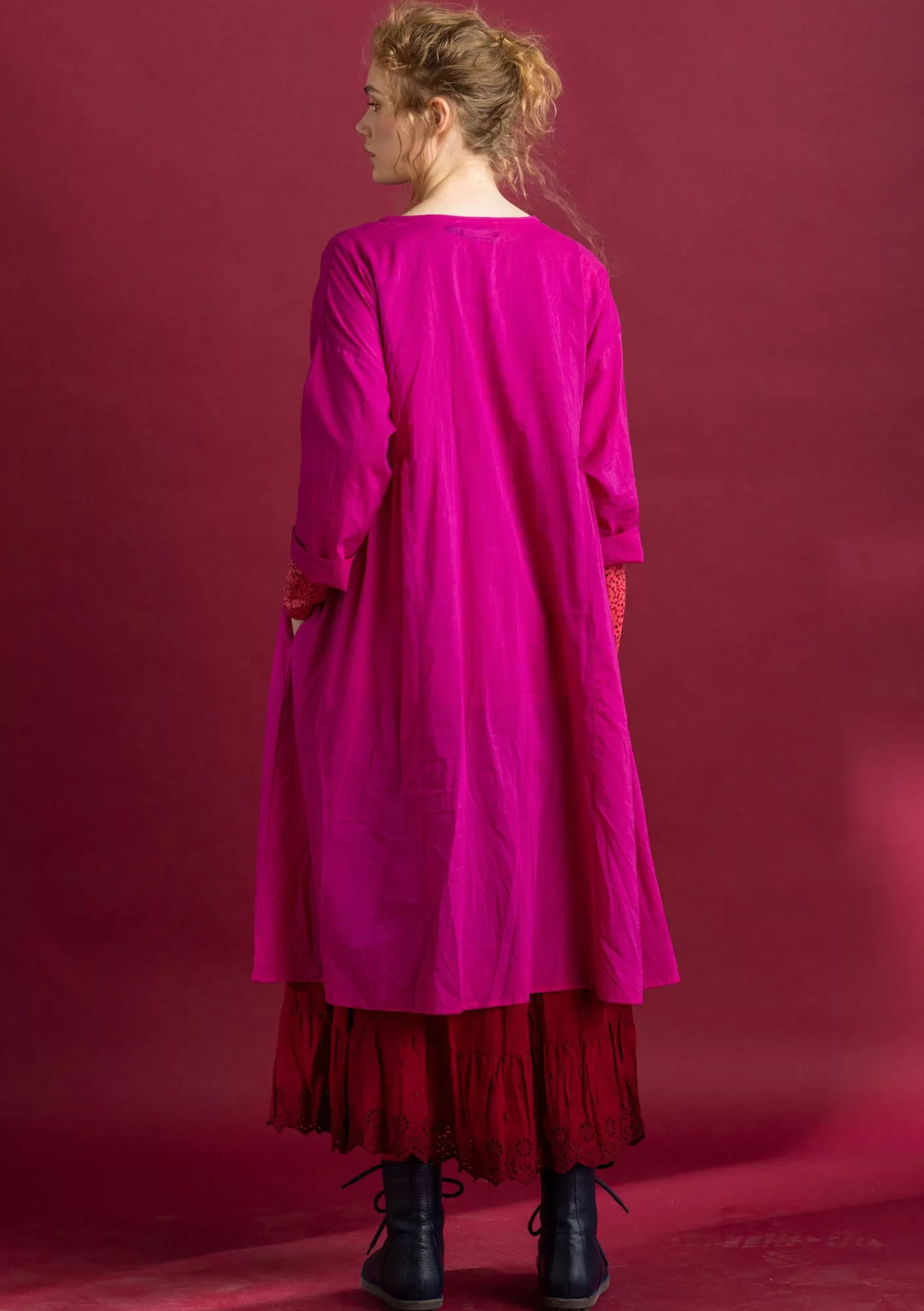 Kleider^Gudrun Sjödén Kleid „Hedda“ aus Bio-Baumwollgewebe Cerise