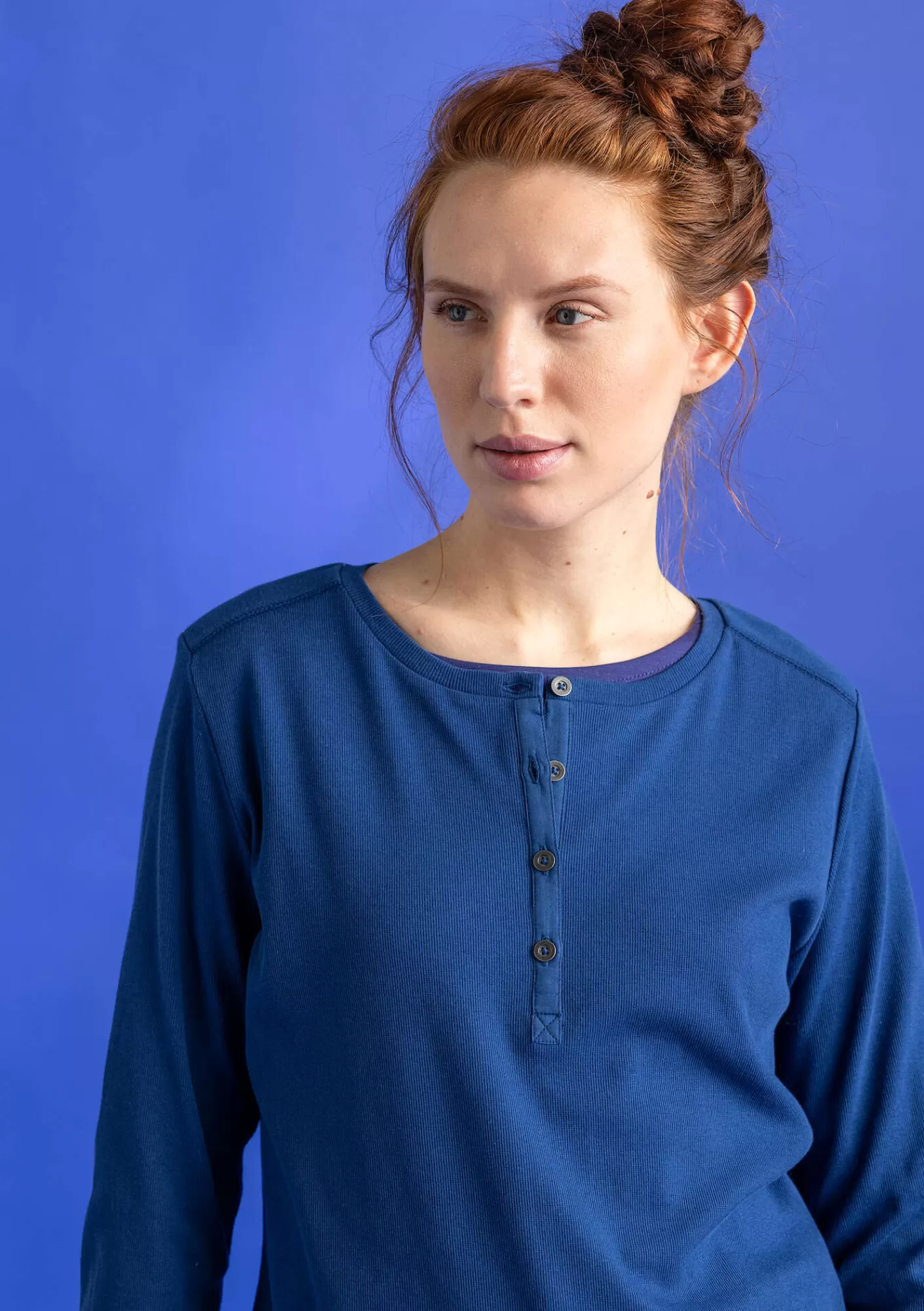 Pullover & Shirts^Gudrun Sjödén Knopfleistenshirt aus Bio-Baumwollripp Indigoblau