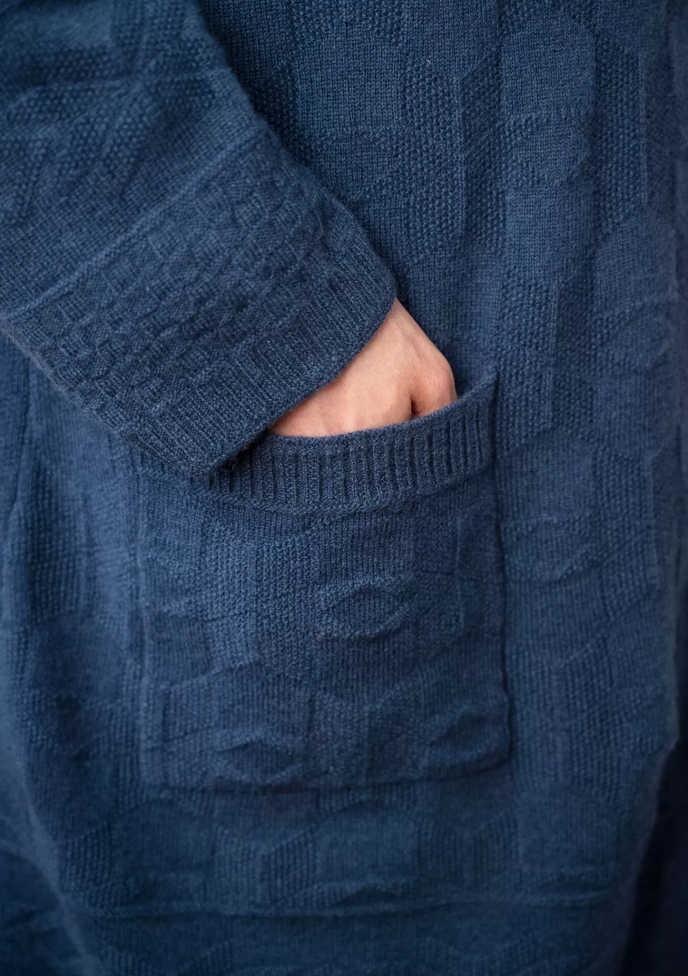 Strickjacken^Gudrun Sjödén Langstrickjacke „Capella“ aus Lammwolle Indigo