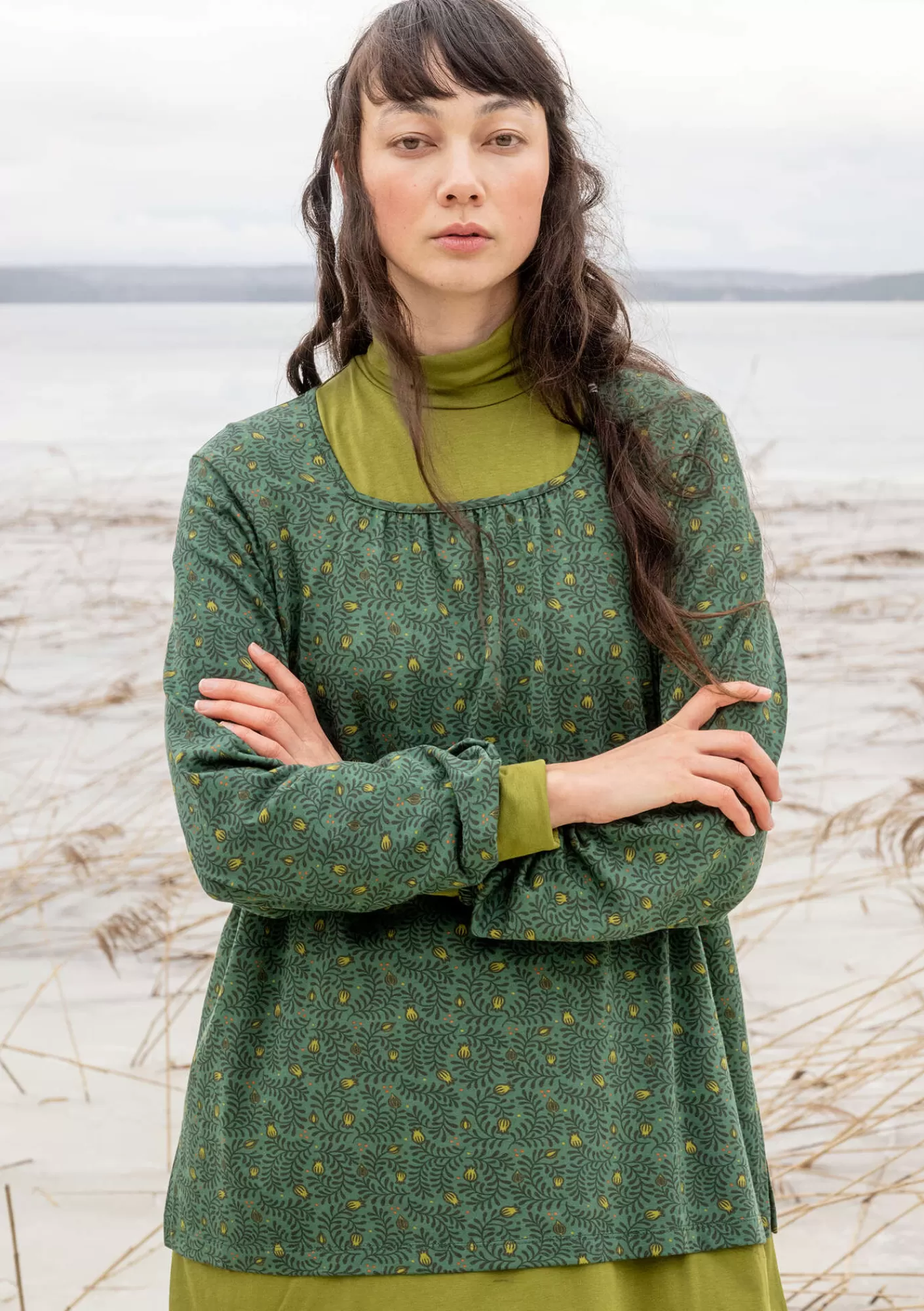 Pullover & Shirts^Gudrun Sjödén Shirt „Aurora“ aus Bio-Baumwolle/Modal/Elasthan Pfauengrün