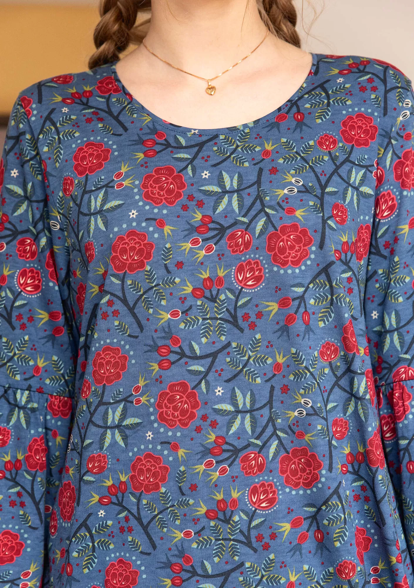 Pullover & Shirts^Gudrun Sjödén Shirt „Nyponros“ aus Bio-Baumwolle/Modal Indigo