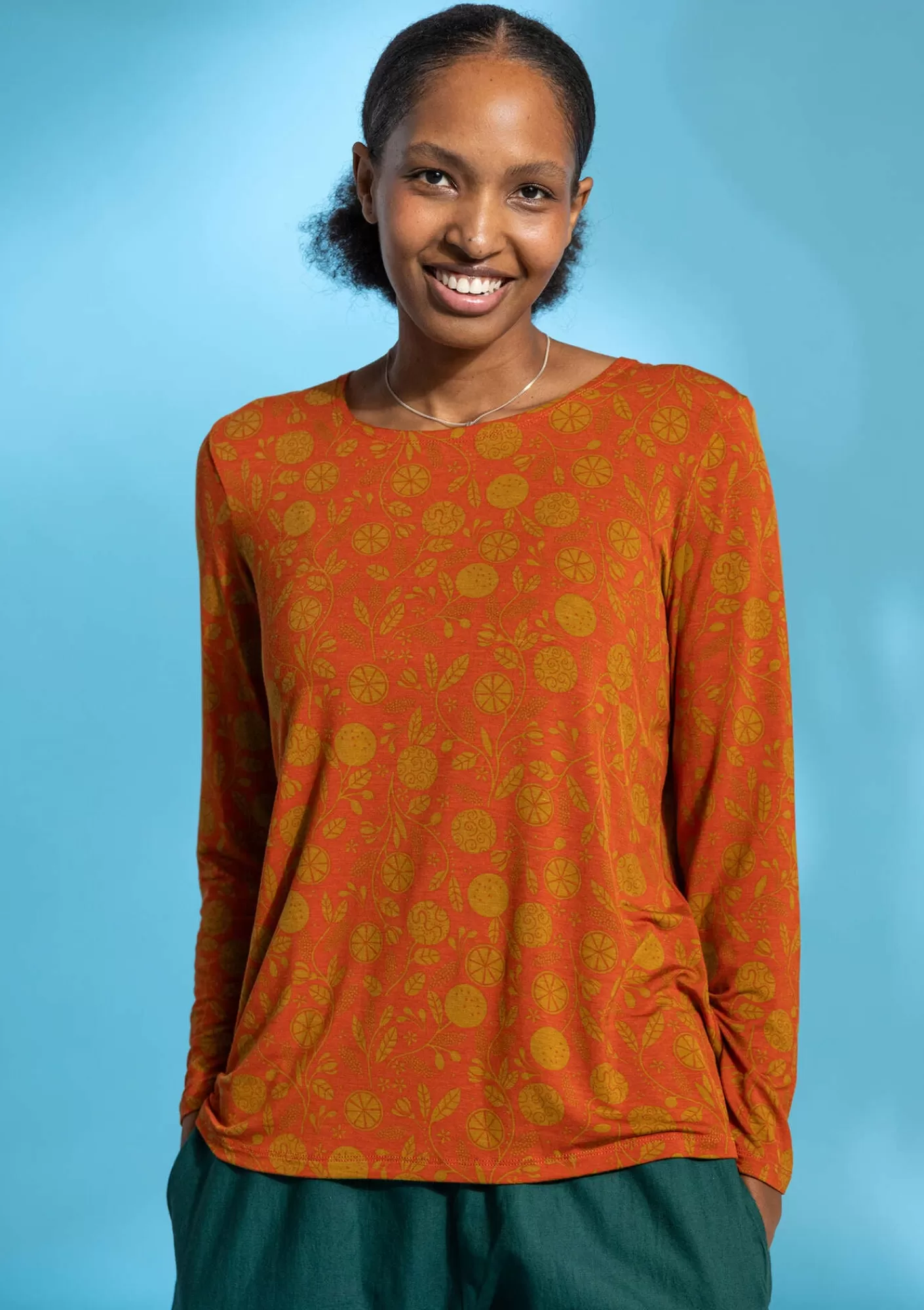 Pullover & Shirts^Gudrun Sjödén Shirt „Pomerans“ aus Modal/Elasthan Gebranntesorange