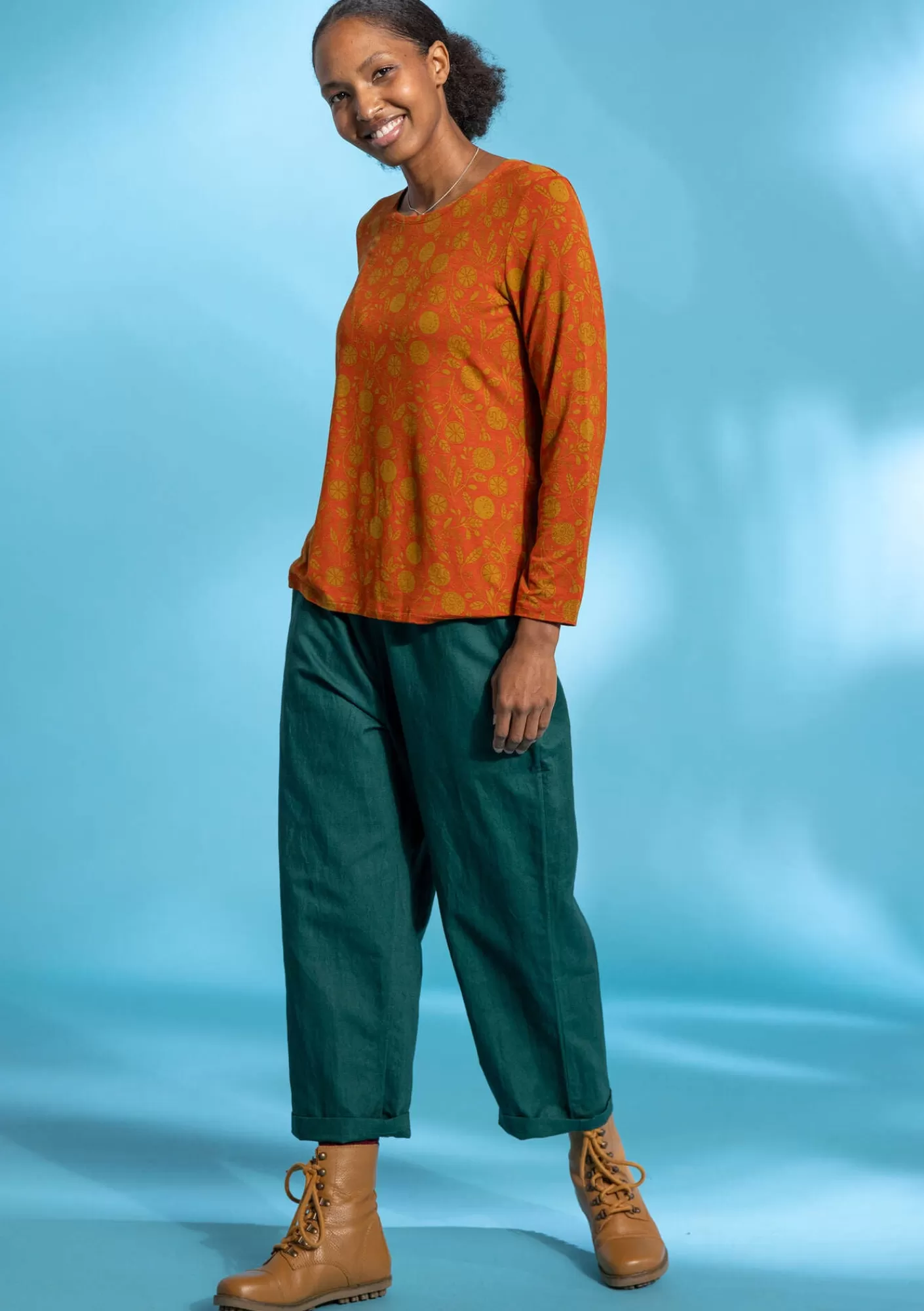 Pullover & Shirts^Gudrun Sjödén Shirt „Pomerans“ aus Modal/Elasthan Gebranntesorange