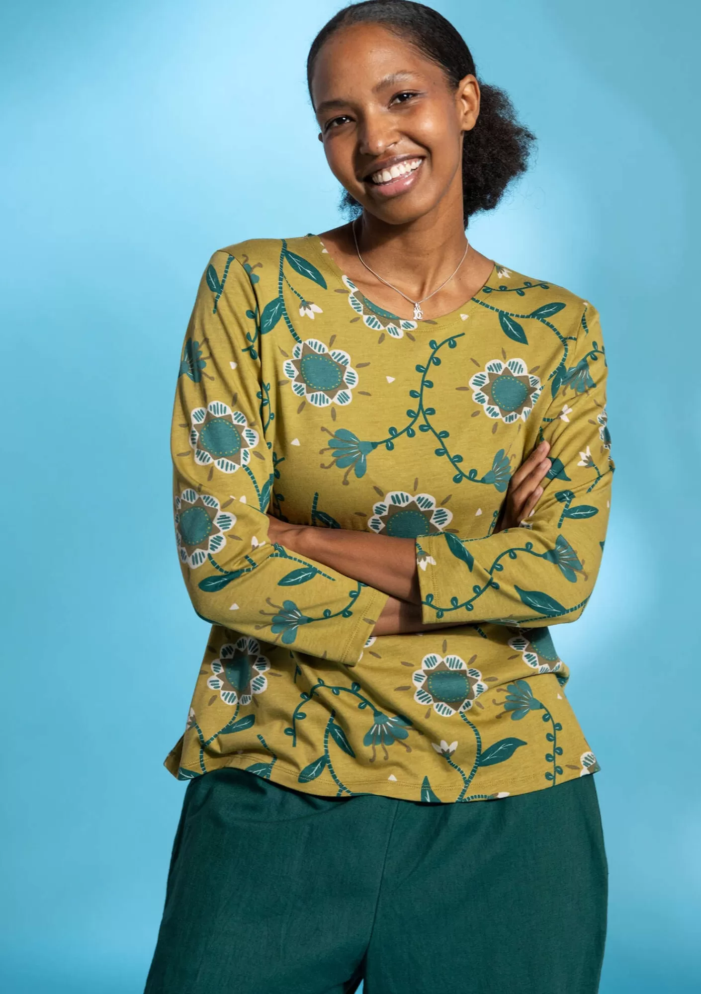 Pullover & Shirts^Gudrun Sjödén Shirt „Strandglim“ aus Bio-Baumwolle/Modal Olive