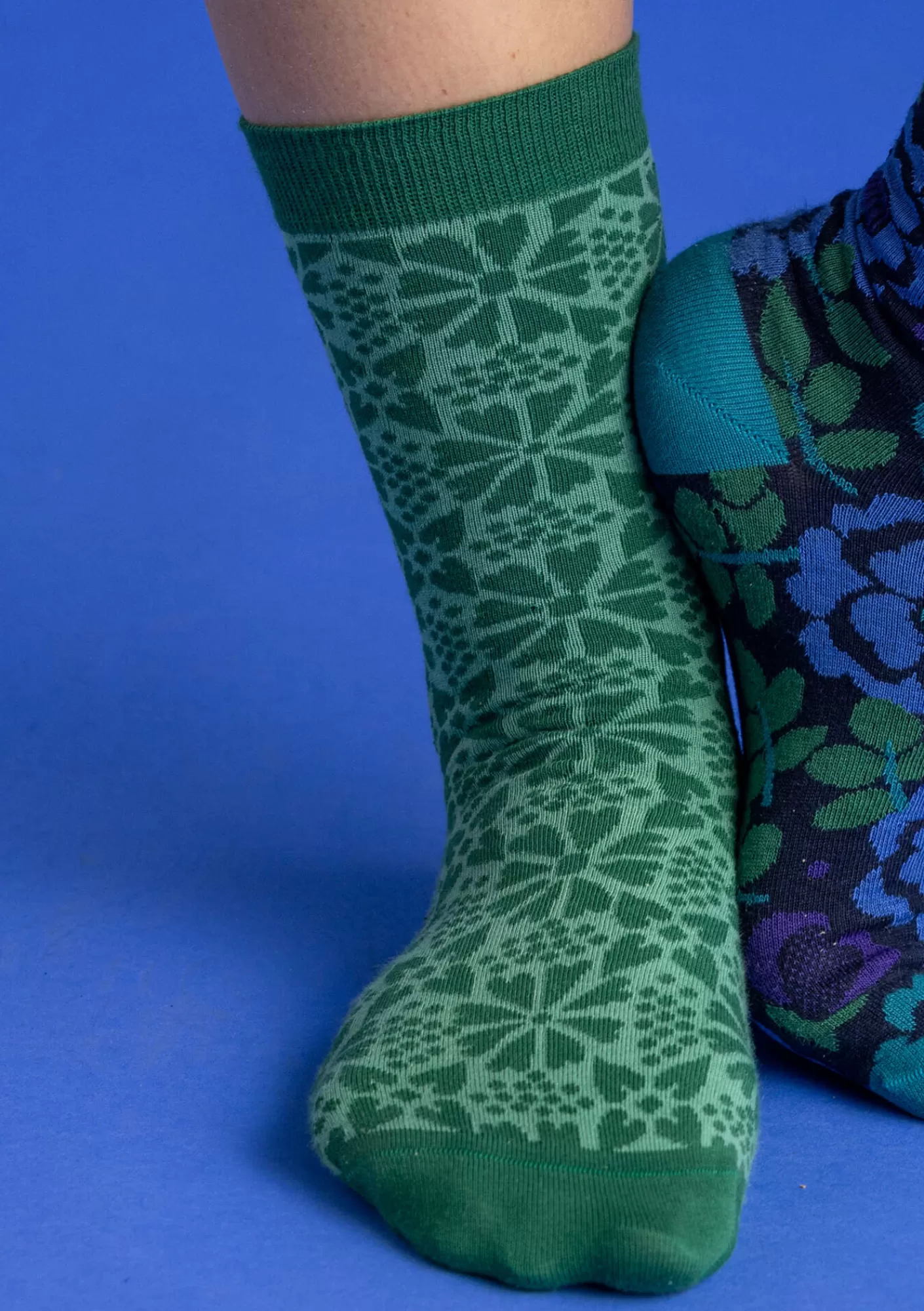 Accessoires^Gudrun Sjödén Socken „Freja“ aus Bio-Baumwolle Malachit