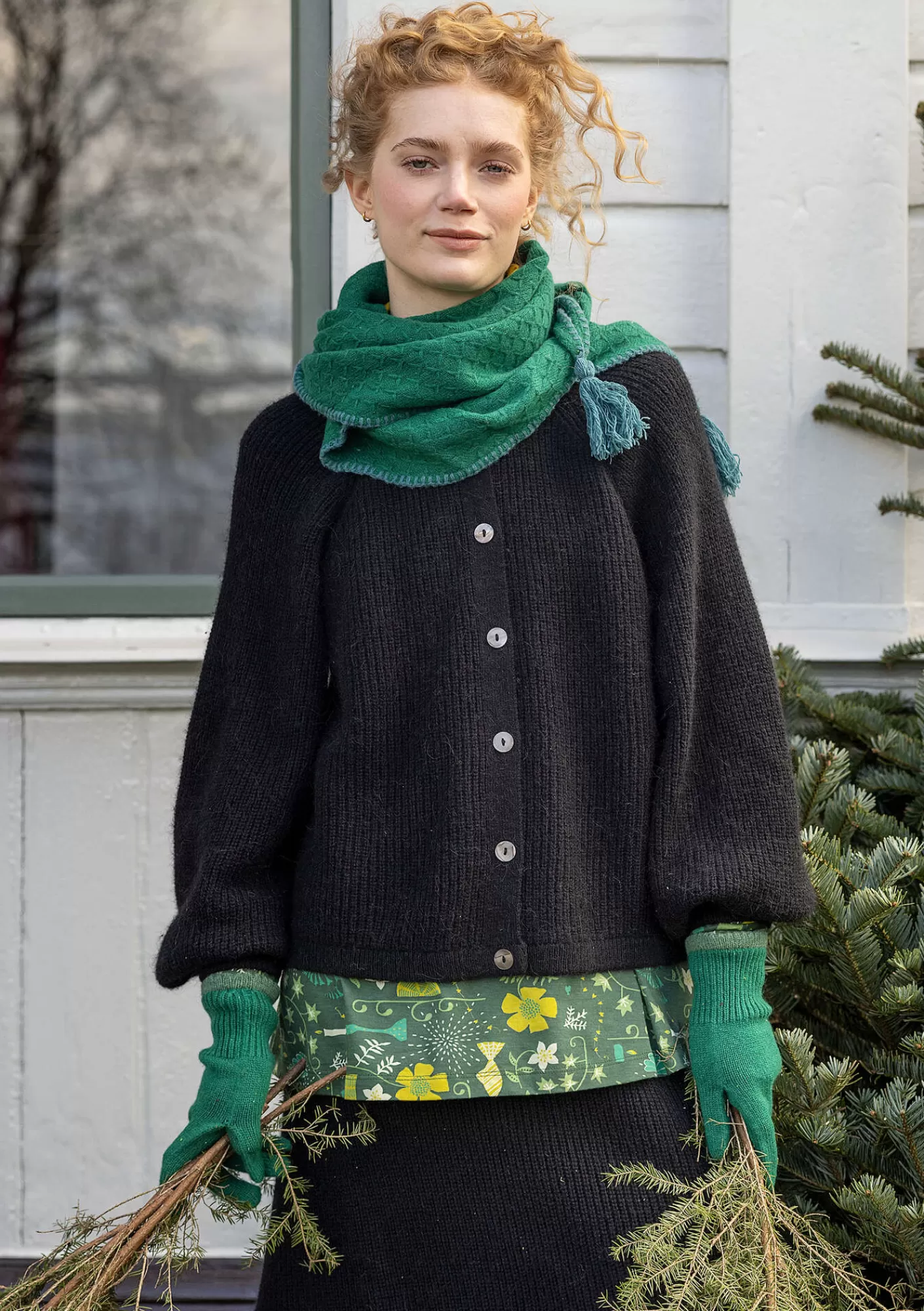 Strickjacken^Gudrun Sjödén Strickjacke „Vinternatt“ aus Bio- und Recycling-Baumwolle/Alpakawollgemisch Schwarz