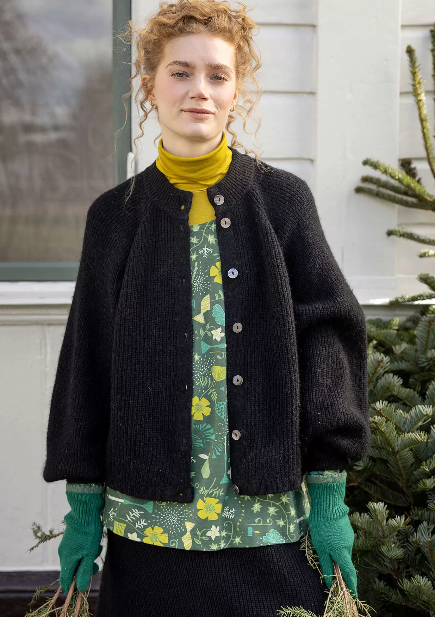 Strickjacken^Gudrun Sjödén Strickjacke „Vinternatt“ aus Bio- und Recycling-Baumwolle/Alpakawollgemisch Schwarz