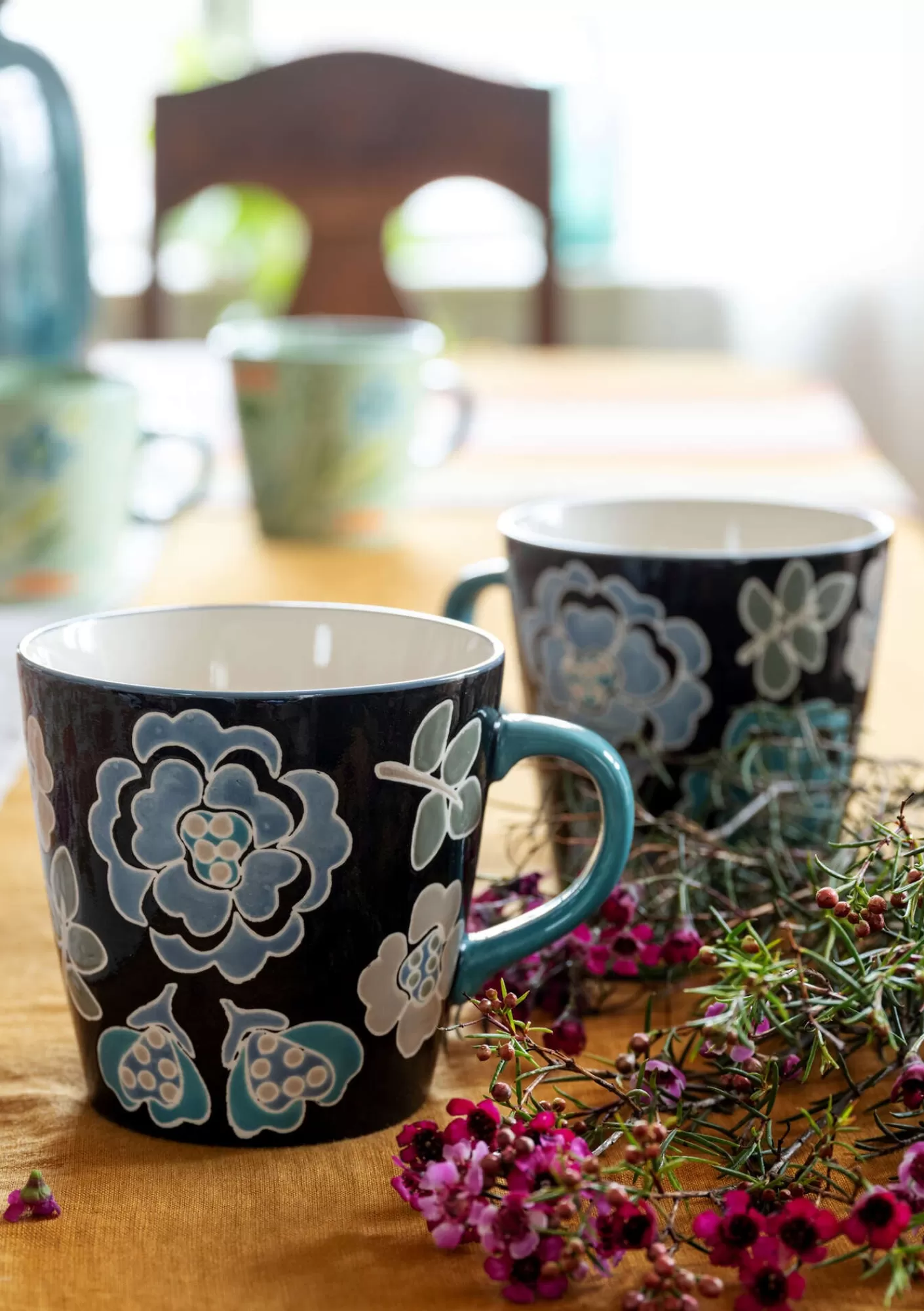 Geschirr | Küche & Esszimmer^Gudrun Sjödén Teetasse „Wild rose“ aus Keramik Dunkelaschgrau