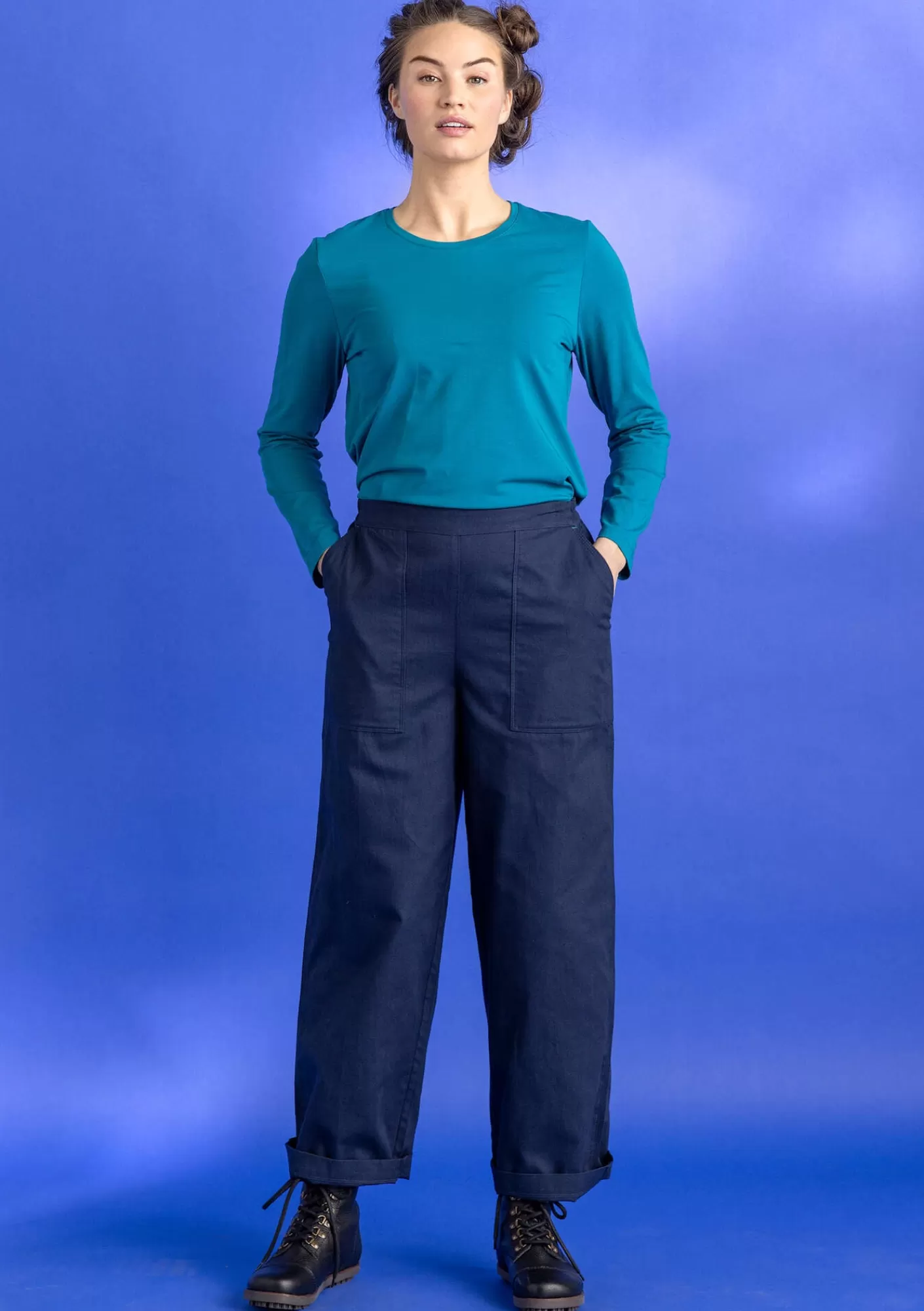 Hosen^Gudrun Sjödén Twillhose aus Bio-Baumwolle Dunkelindigo