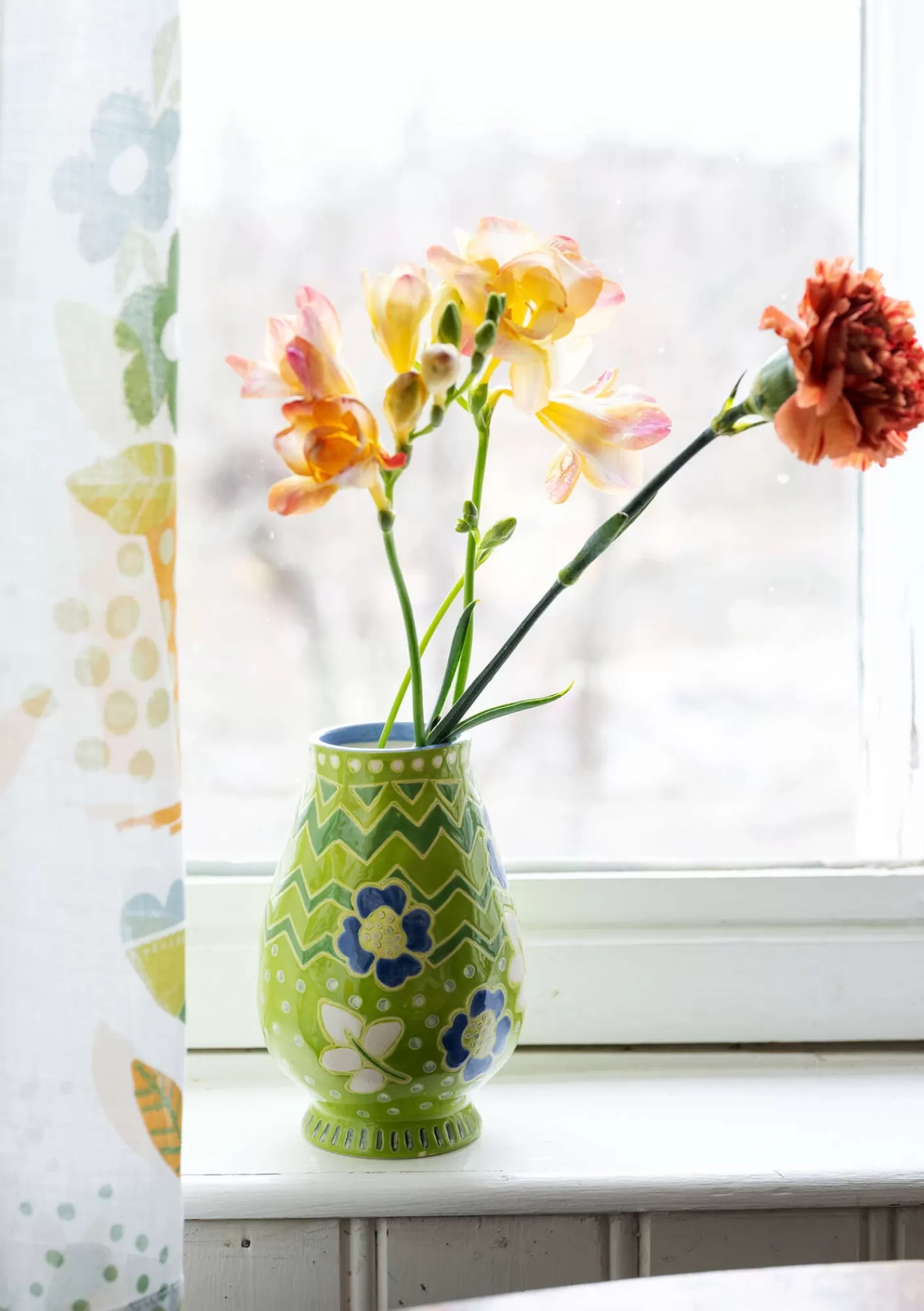 Dekoration & Accessoires | Geschirr^Gudrun Sjödén Vase „Wild rose“ aus Keramik Blattgrün