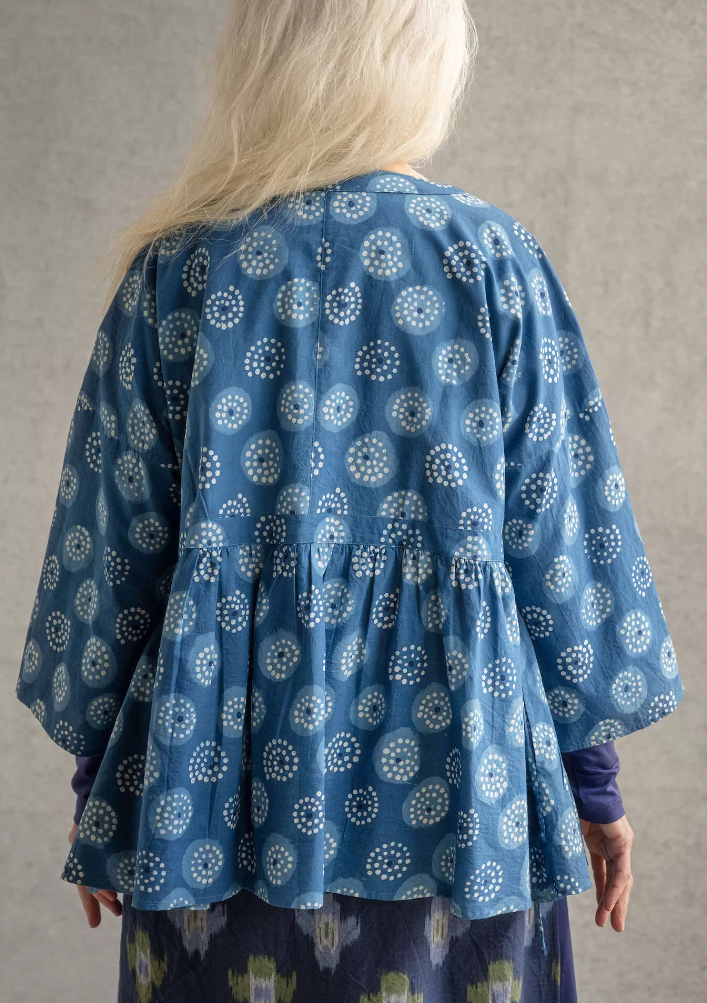 Blusen^Gudrun Sjödén Wickelbluse „Clay“ aus Bio-Baumwolle Indigo